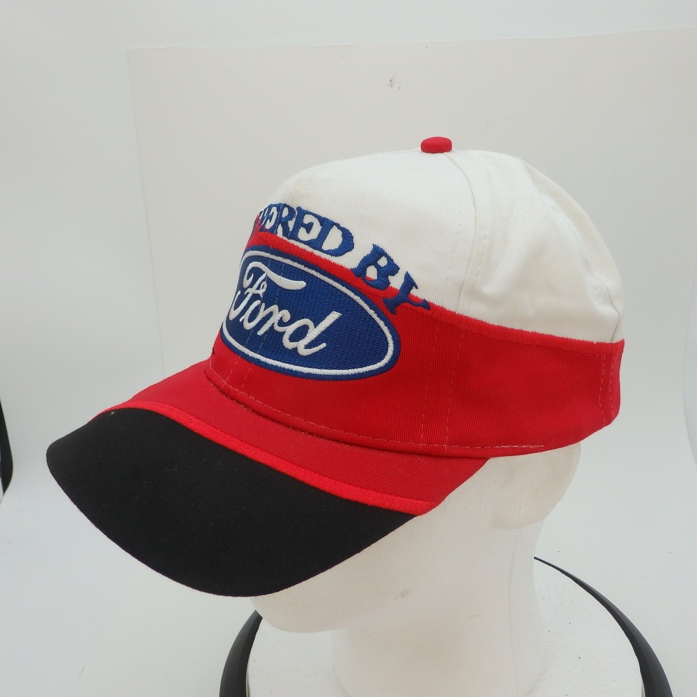 Ford Powered By Ford Racing Embroidered Baseball Cap White Red Black - Picture 2 of 15